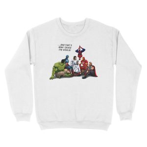 Alternative view of Jesus and His Heroes Friends Unisex Crewneck Sweatshirt