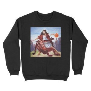 Jesus vs Satan in Basketball Unisex Crewneck Sweatshirt