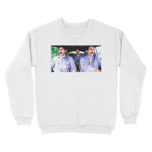 Alternative view of Jim, Dwight and Michael as Warehouse Workers Unisex Crewneck Sweatshirt