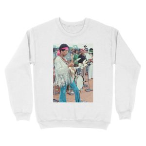 Alternative view of jimi hendrix woodstock 1969 Unisex Crewneck Sweatshirt