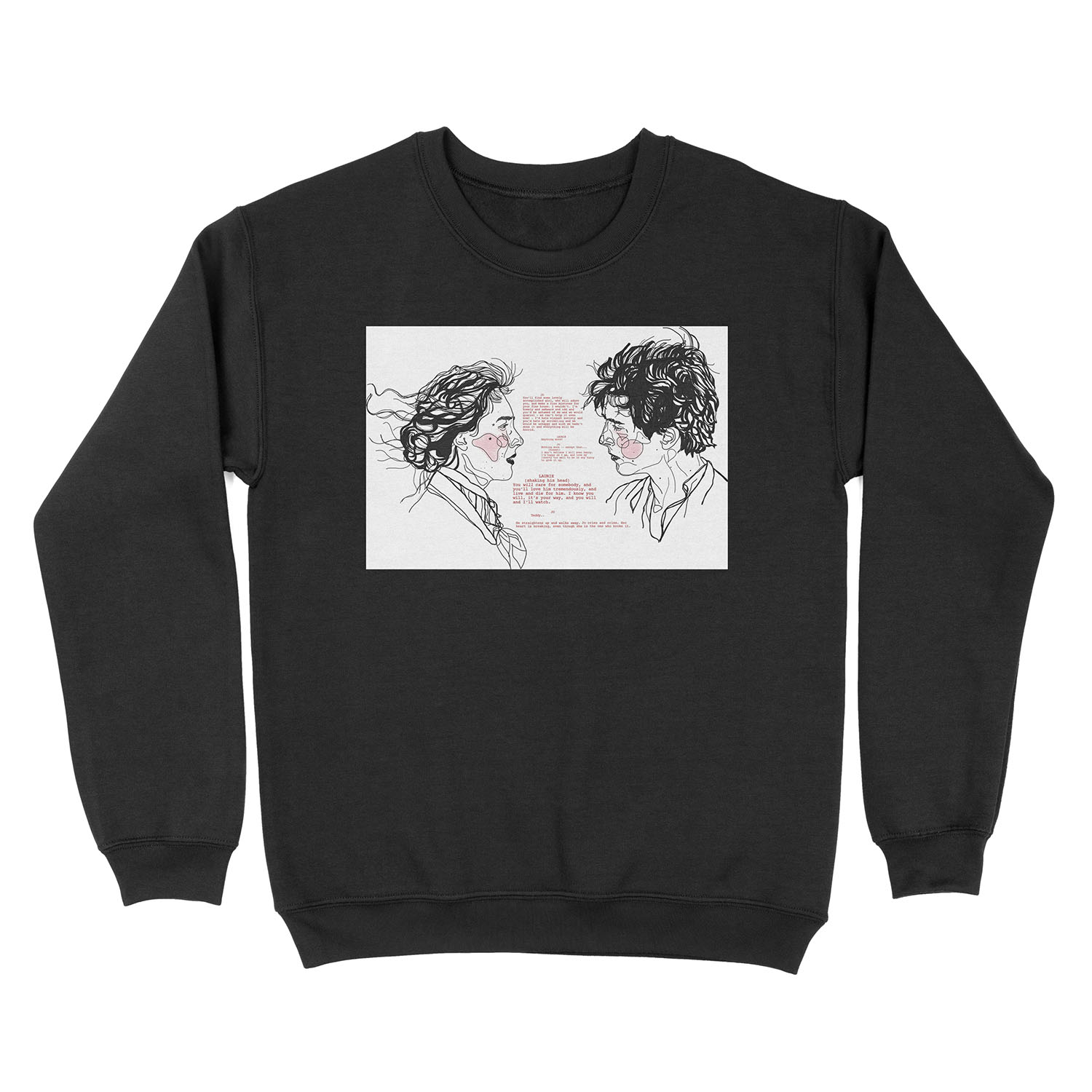 jo and laurie // little women script Unisex Crewneck Sweatshirt