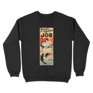 JOB PAPIER CIGARETTES by Georges Meunier Paris 1889 Vintage Art Nouveau Advertisement Unisex Crewneck Sweatshirt
