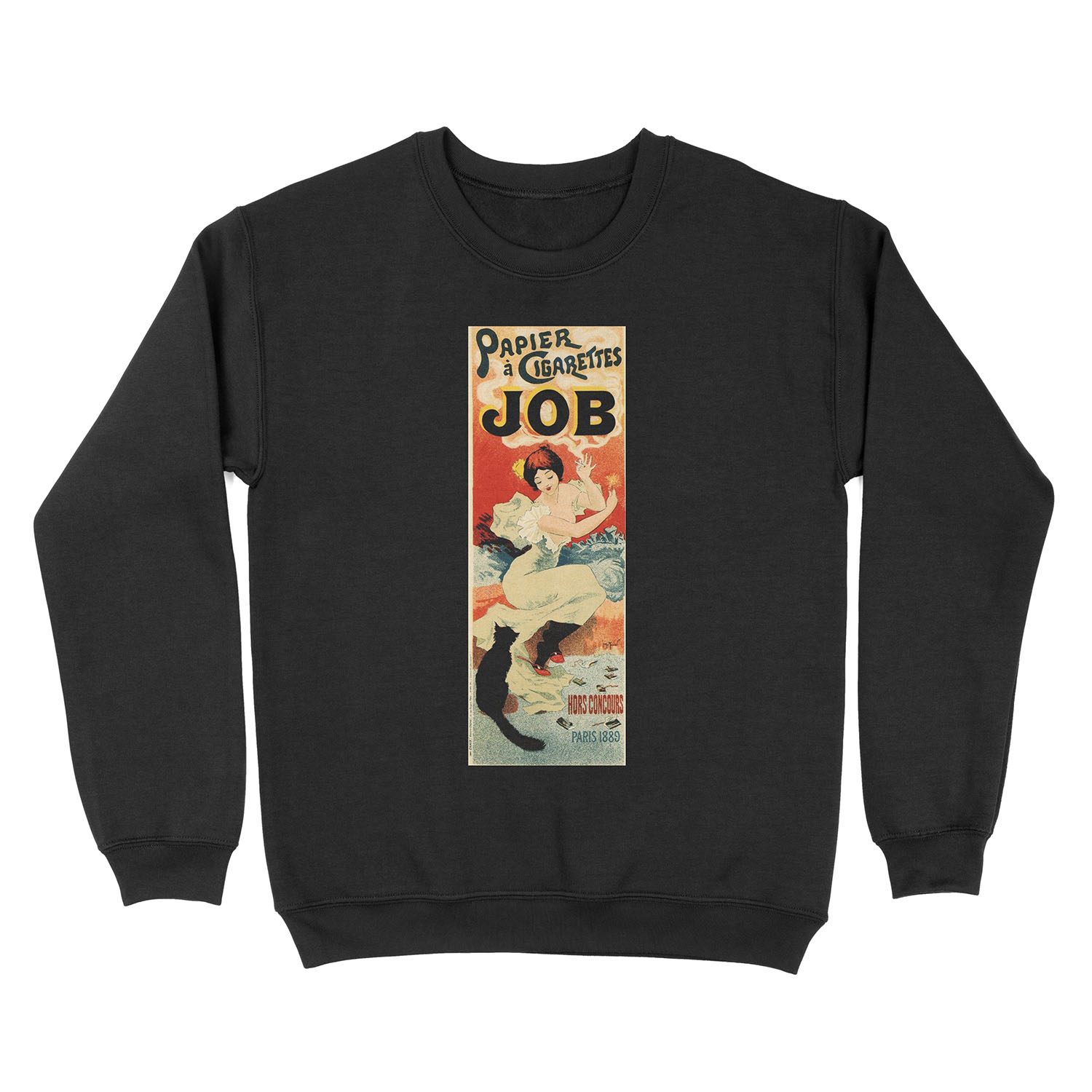 JOB PAPIER CIGARETTES by Georges Meunier Paris 1889 Vintage Art Nouveau Advertisement Unisex Crewneck Sweatshirt