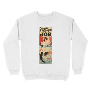 Alternative view of JOB PAPIER CIGARETTES by Georges Meunier Paris 1889 Vintage Art Nouveau Advertisement Unisex Crewneck Sweatshirt