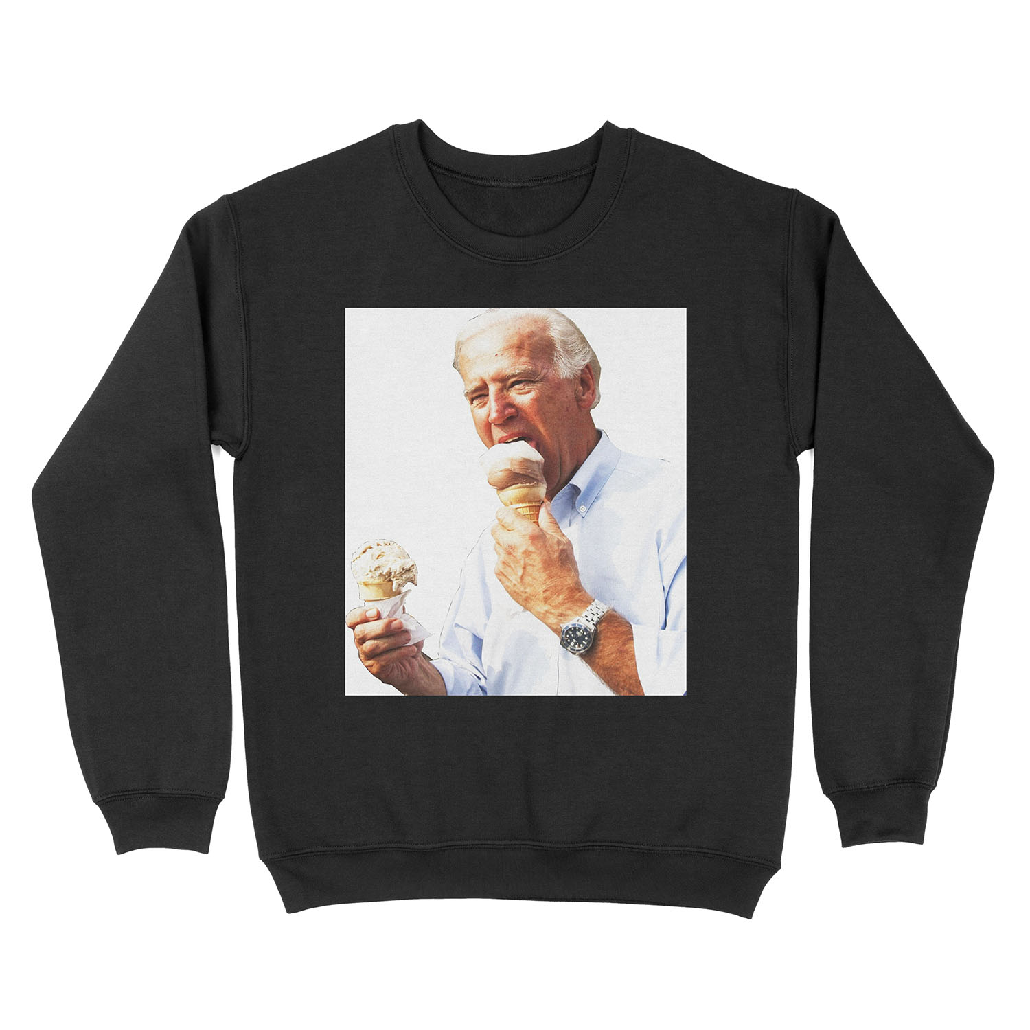 Joe Biden Eating Ice Cream Unisex Crewneck Sweatshirt