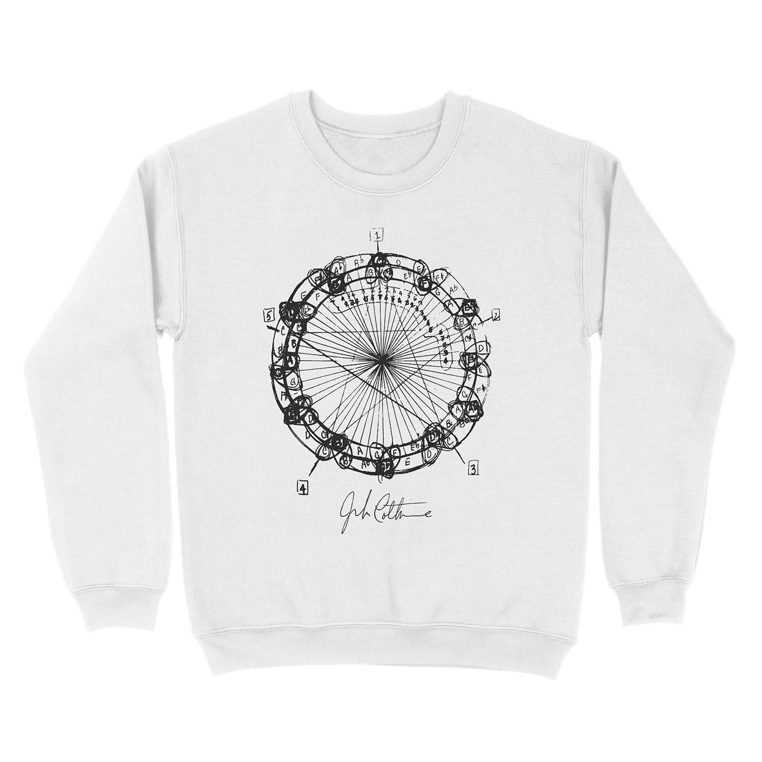 John Coltrane Chord Changes Mandala (dark design) Unisex Crewneck Sweatshirt - Image 2