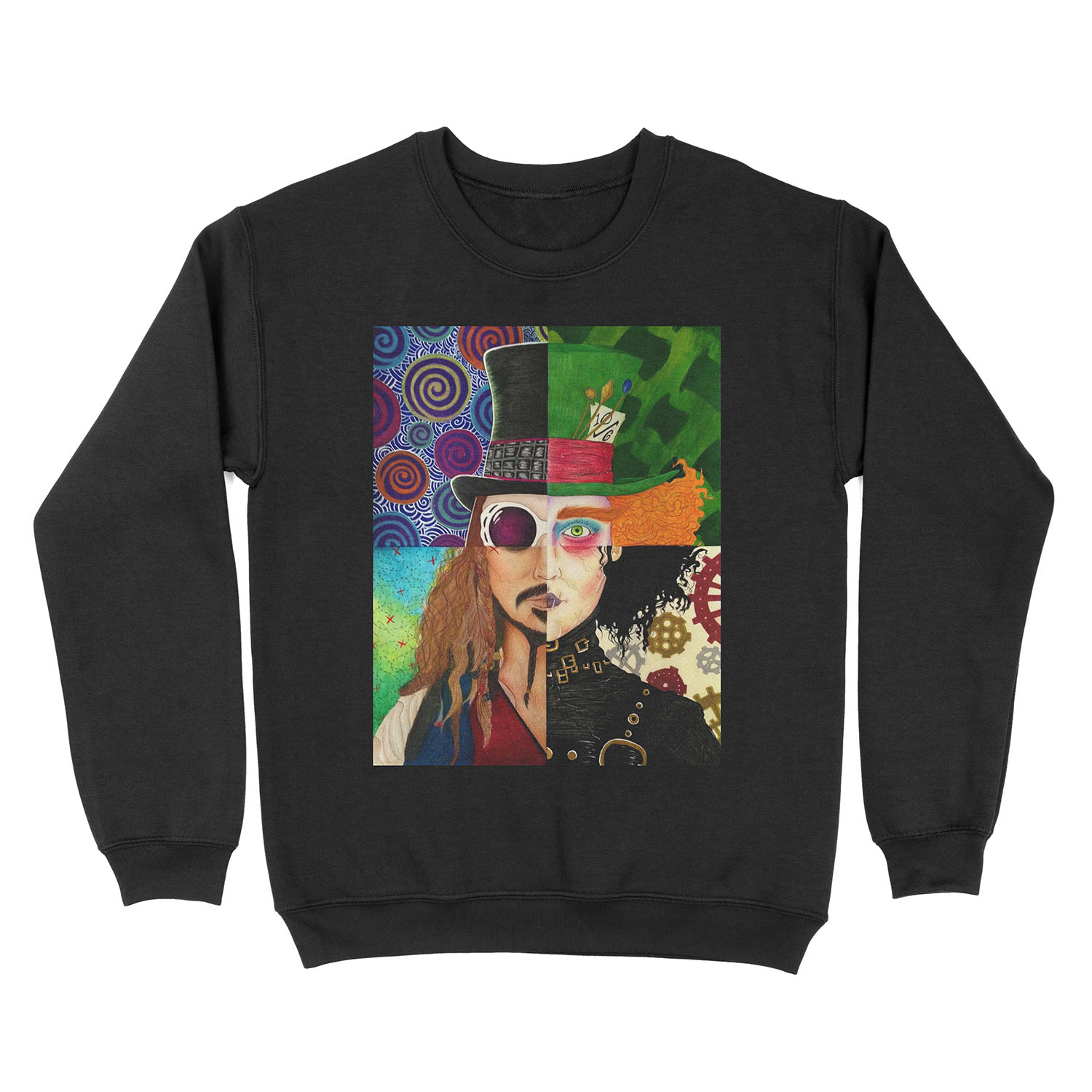 Johnny Depp Character Collage Unisex Crewneck Sweatshirt