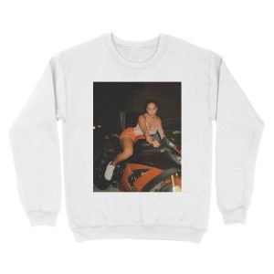 Alternative view of JORJA SMITH Red Motorcycle Unisex Crewneck Sweatshirt