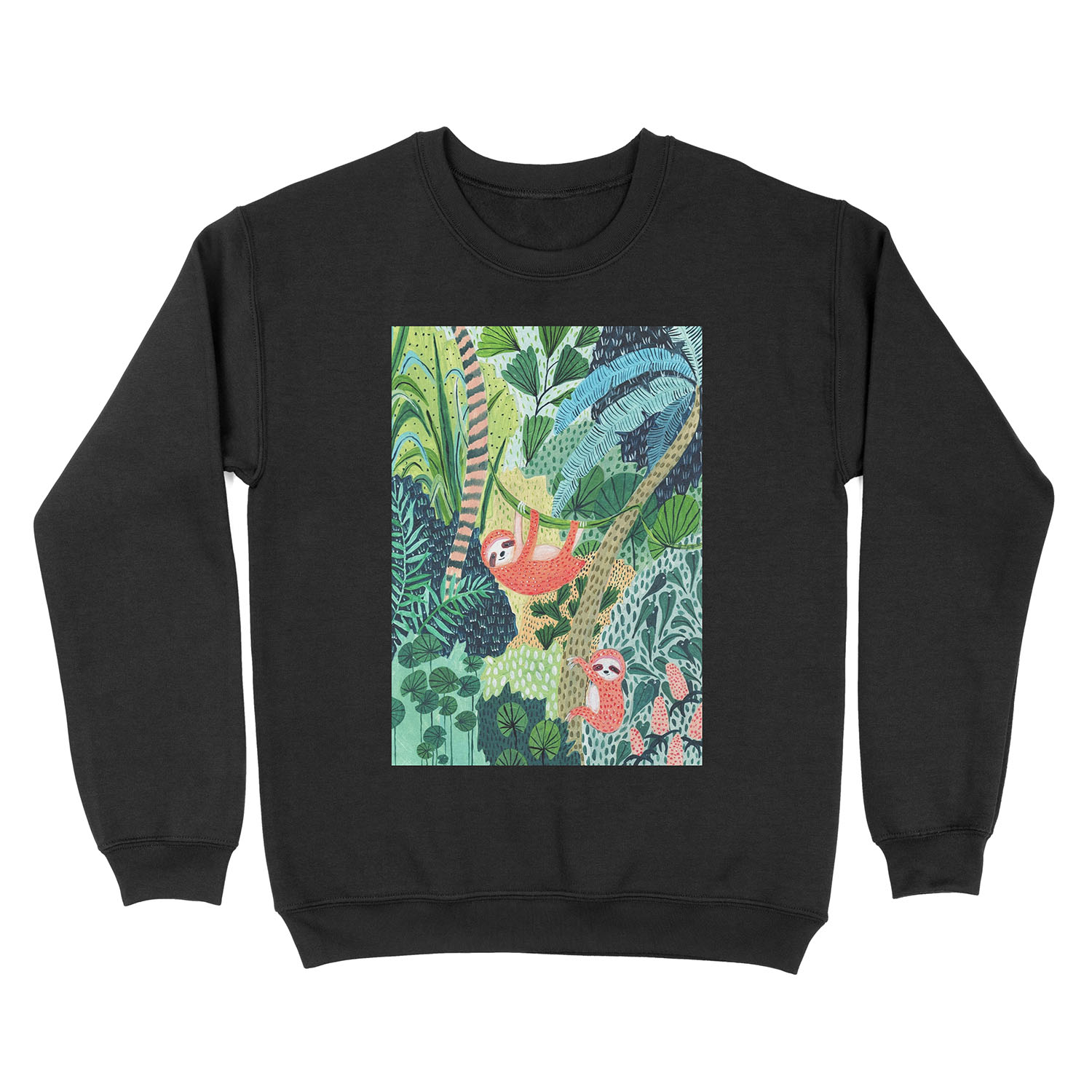 Jungle Sloth Family Unisex Crewneck Sweatshirt