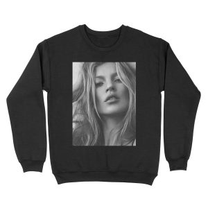 Kate Moss supermodel beauty portrait Unisex Crewneck Sweatshirt