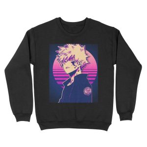 Katsuki Bakugo 80s Vaporwave Unisex Crewneck Sweatshirt