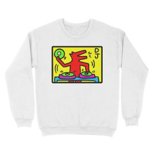 Alternative view of Keith Haring - DJ / 1988 / Talking Heads / Abstract / Pop Art Unisex Crewneck Sweatshirt