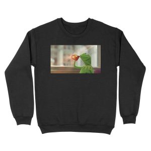 Kermit Sipping Tea Unisex Crewneck Sweatshirt