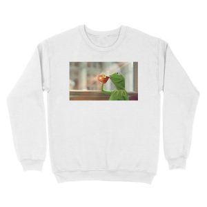 Alternative view of Kermit Sipping Tea Unisex Crewneck Sweatshirt