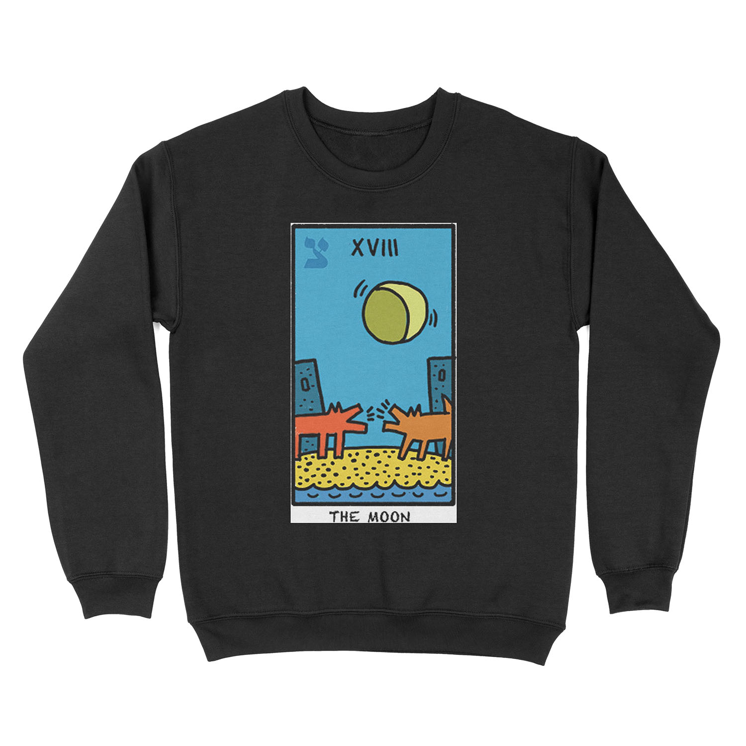 Kieth Haring Moon Tarot Unisex Crewneck Sweatshirt