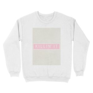 Alternative view of killin' it - pastel pink Unisex Crewneck Sweatshirt