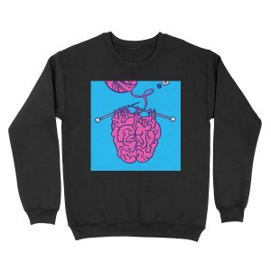 Knitting a brain Unisex Crewneck Sweatshirt