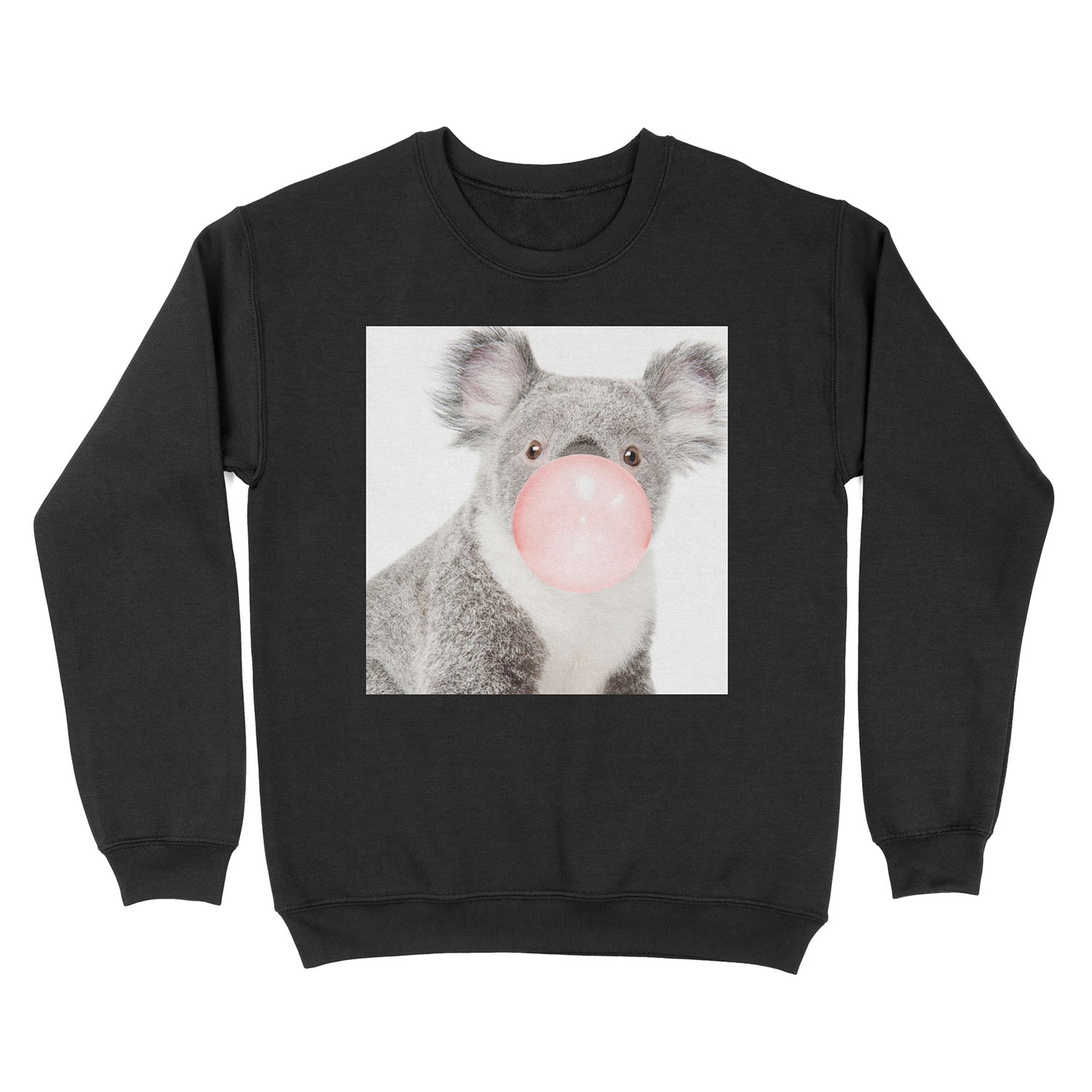 Koala print, Bubble gum, Nursery art, Koala wall art, Animal, Kids room, Modern art, Wall decor Unisex Crewneck Sweatshirt