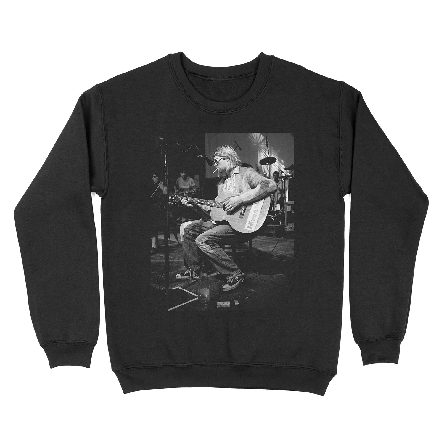 Kurtcobain Playing Guitar Unisex Crewneck Sweatshirt