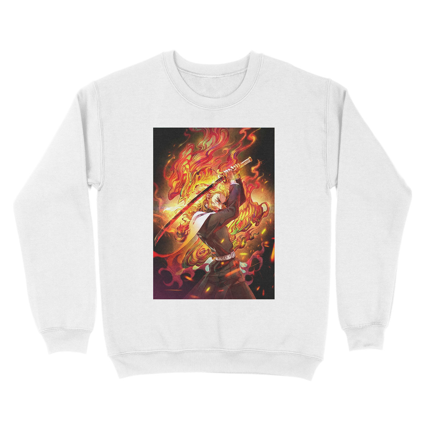 Kyojuro Rengoku - Demon Slayer Kimetsu no Yaiba The flame Kyojuro Rengoku pillar Unisex Crewneck Sweatshirt - Image 2
