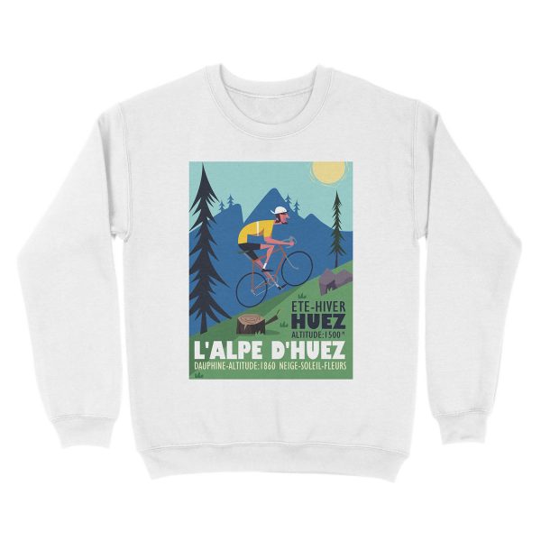 L'Alpe D'Huez Cyclist poster Unisex Crewneck Sweatshirt - Image 2