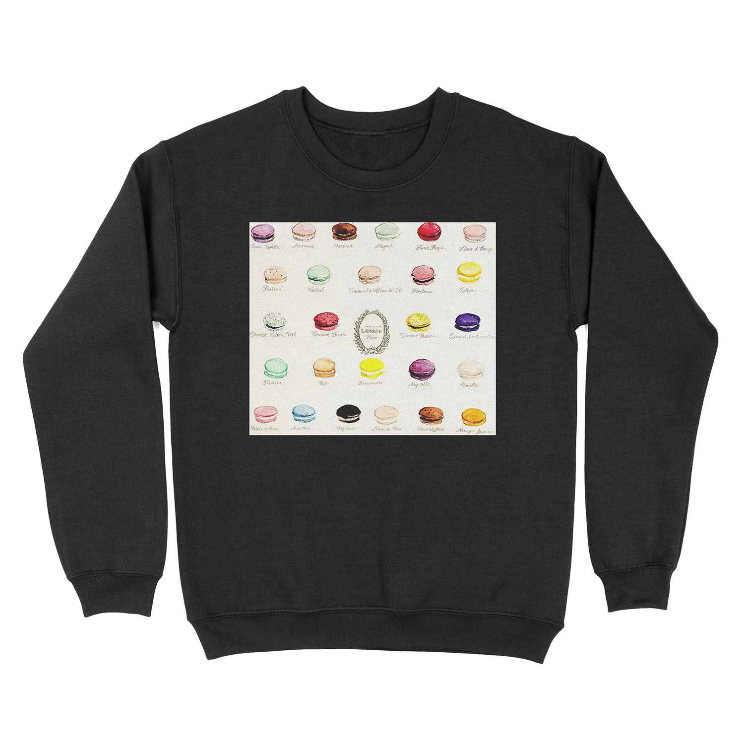 Laduree Macarons Flavor Menu Unisex Crewneck Sweatshirt