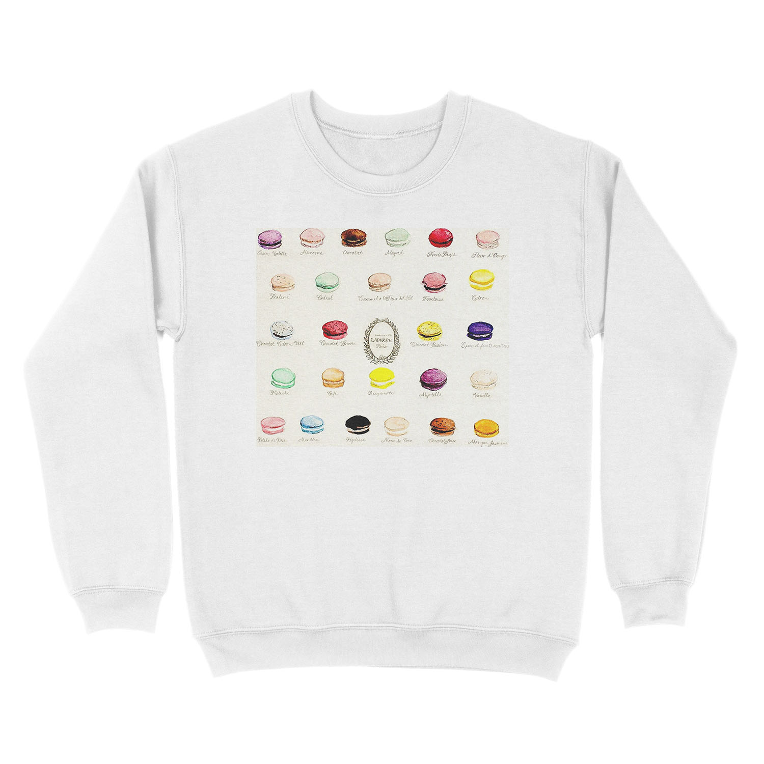 Laduree Macarons Flavor Menu Unisex Crewneck Sweatshirt - Image 2