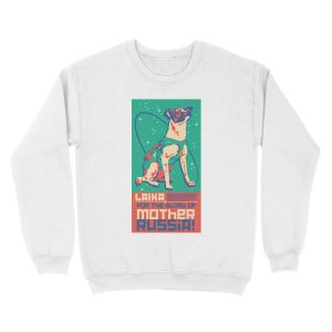 Alternative view of Laika Space Dog Illustration Vector Russian Propaganda Pup Retro Vintage Unisex Crewneck Sweatshirt
