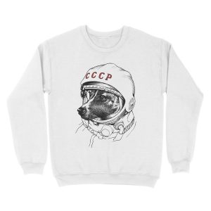 Alternative view of Laika, space traveler Unisex Crewneck Sweatshirt