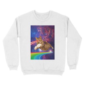 Alternative view of Laser cat in space Unisex Crewneck Sweatshirt
