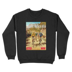LE TOUR DE FRANCE; Vintage Bicycle Racing Print Unisex Crewneck Sweatshirt