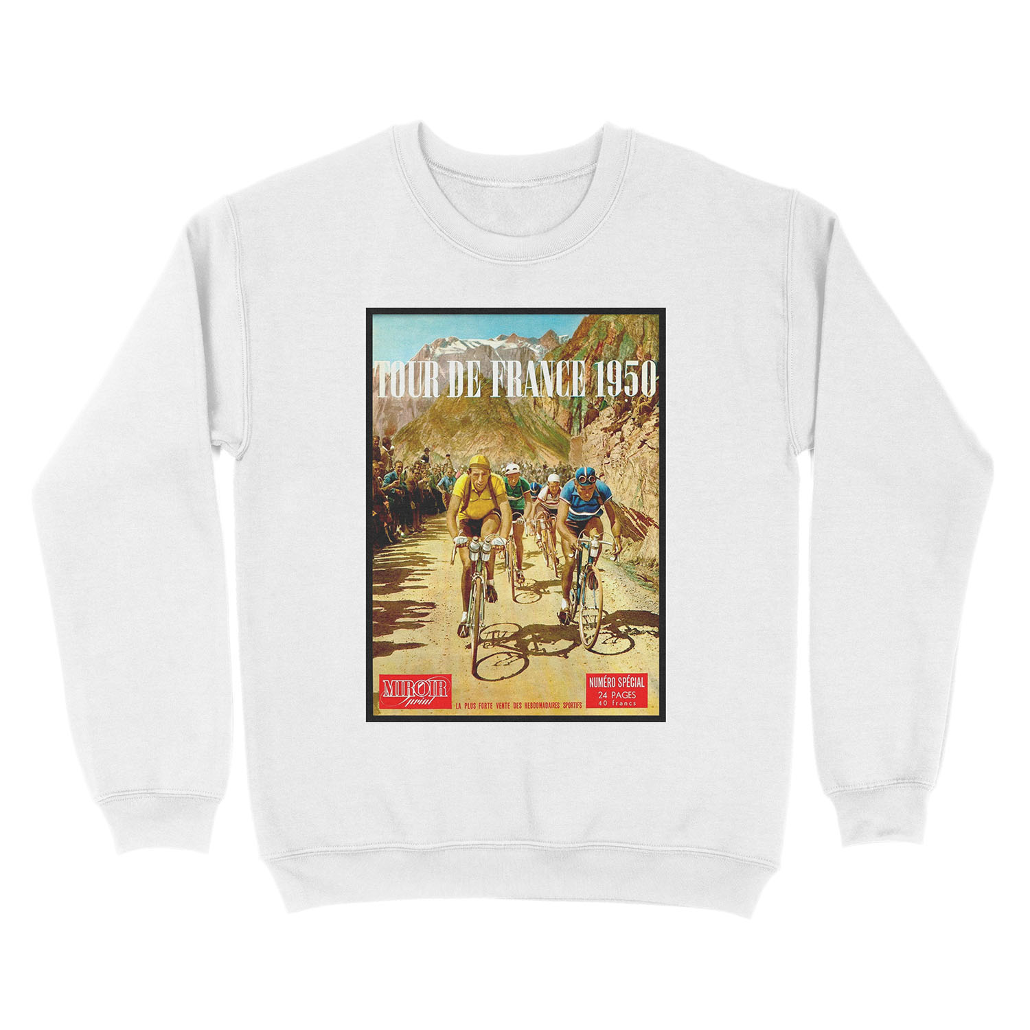 LE TOUR DE FRANCE; Vintage Bicycle Racing Print Unisex Crewneck Sweatshirt - Image 2