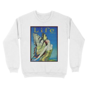 Alternative view of LIFE : Vintage 1923 Flapper Butterfly Print Unisex Crewneck Sweatshirt