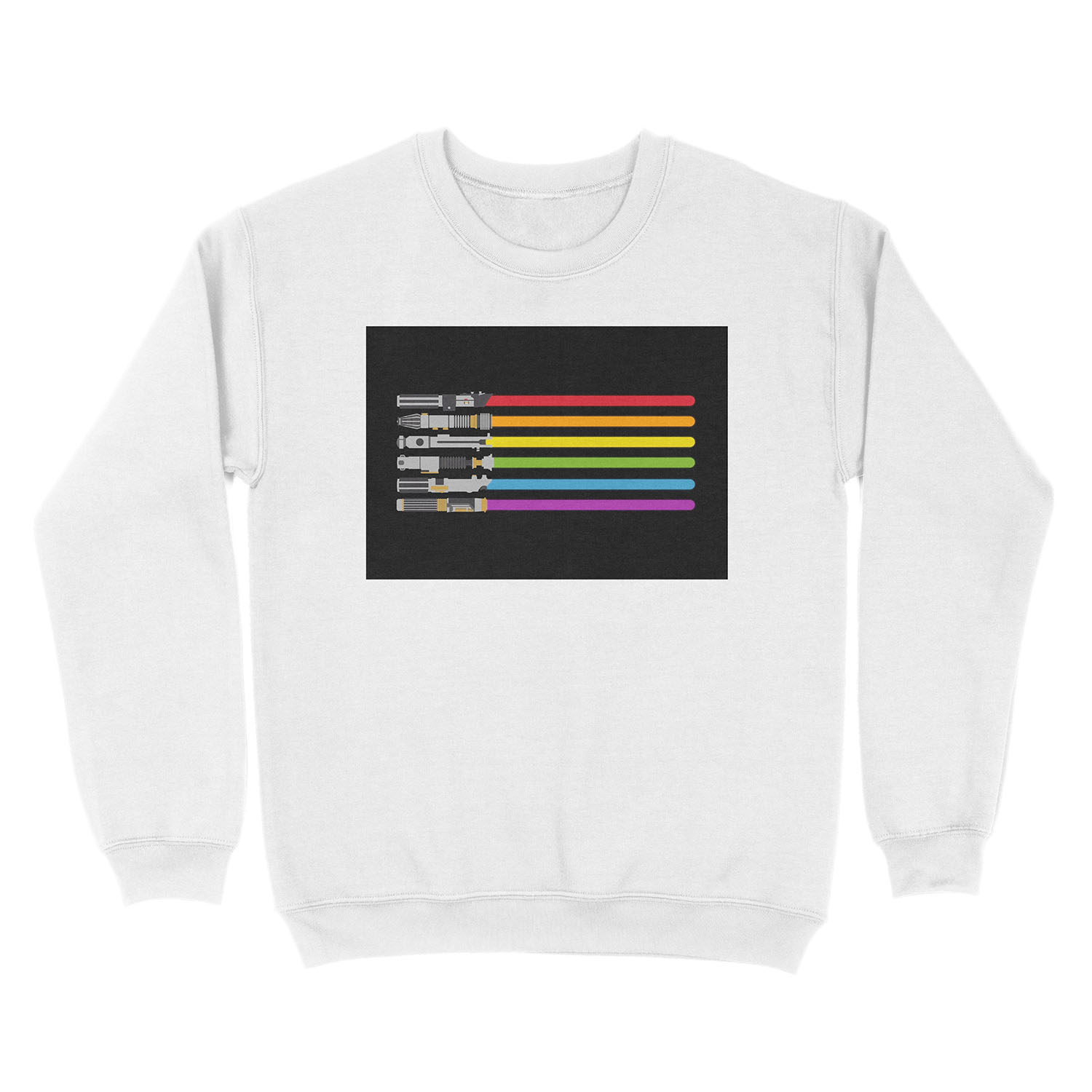 Lightsaber Rainbow Unisex Crewneck Sweatshirt - Image 2