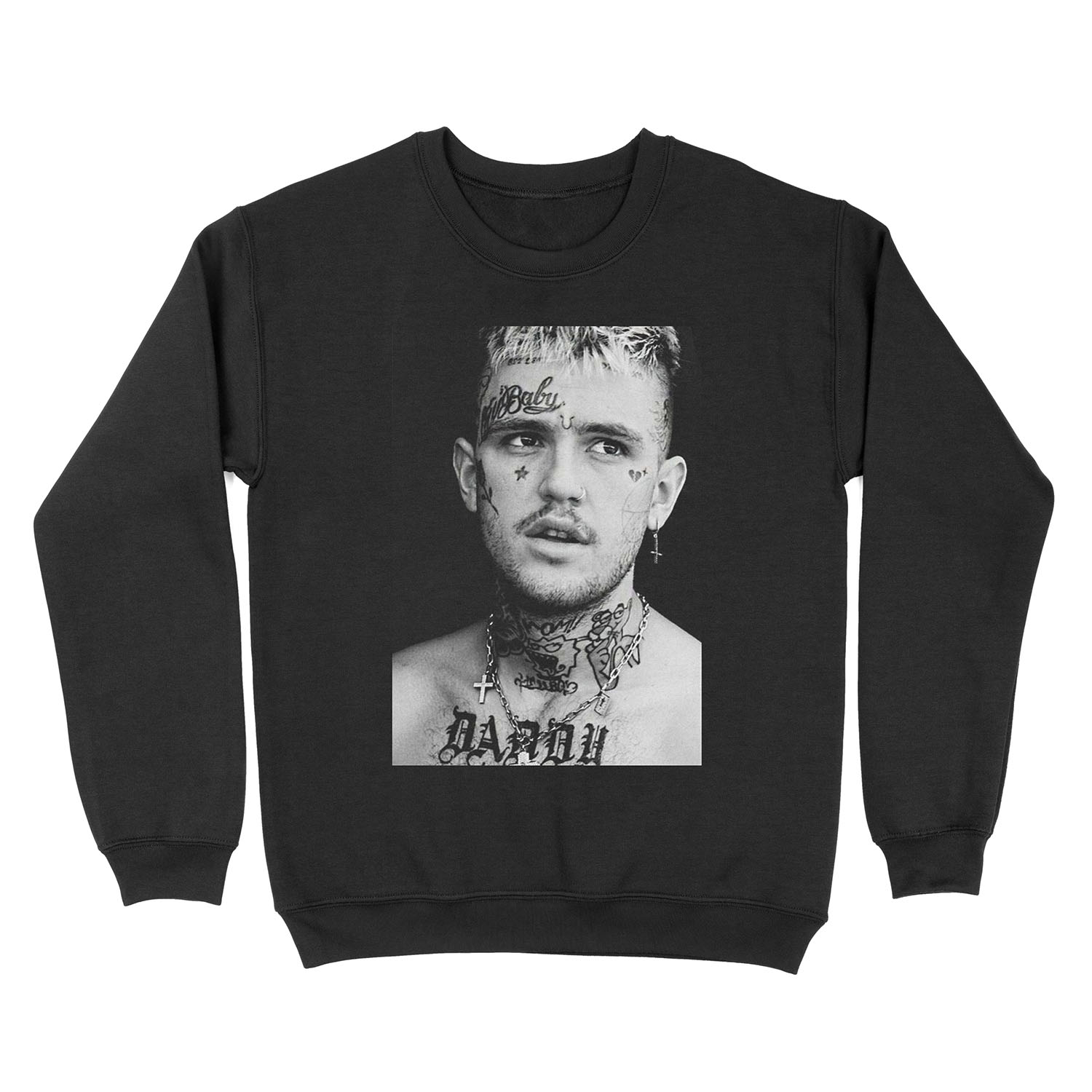 lil peep black and white poster Unisex Crewneck Sweatshirt