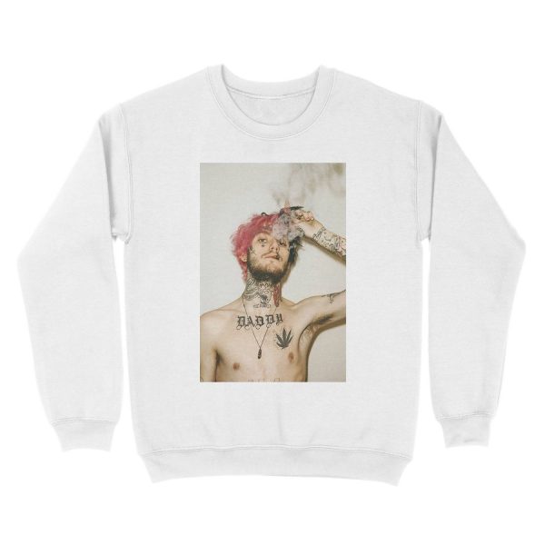 Lil Peep Smoking Portrait Unisex Crewneck Sweatshirt - Image 2