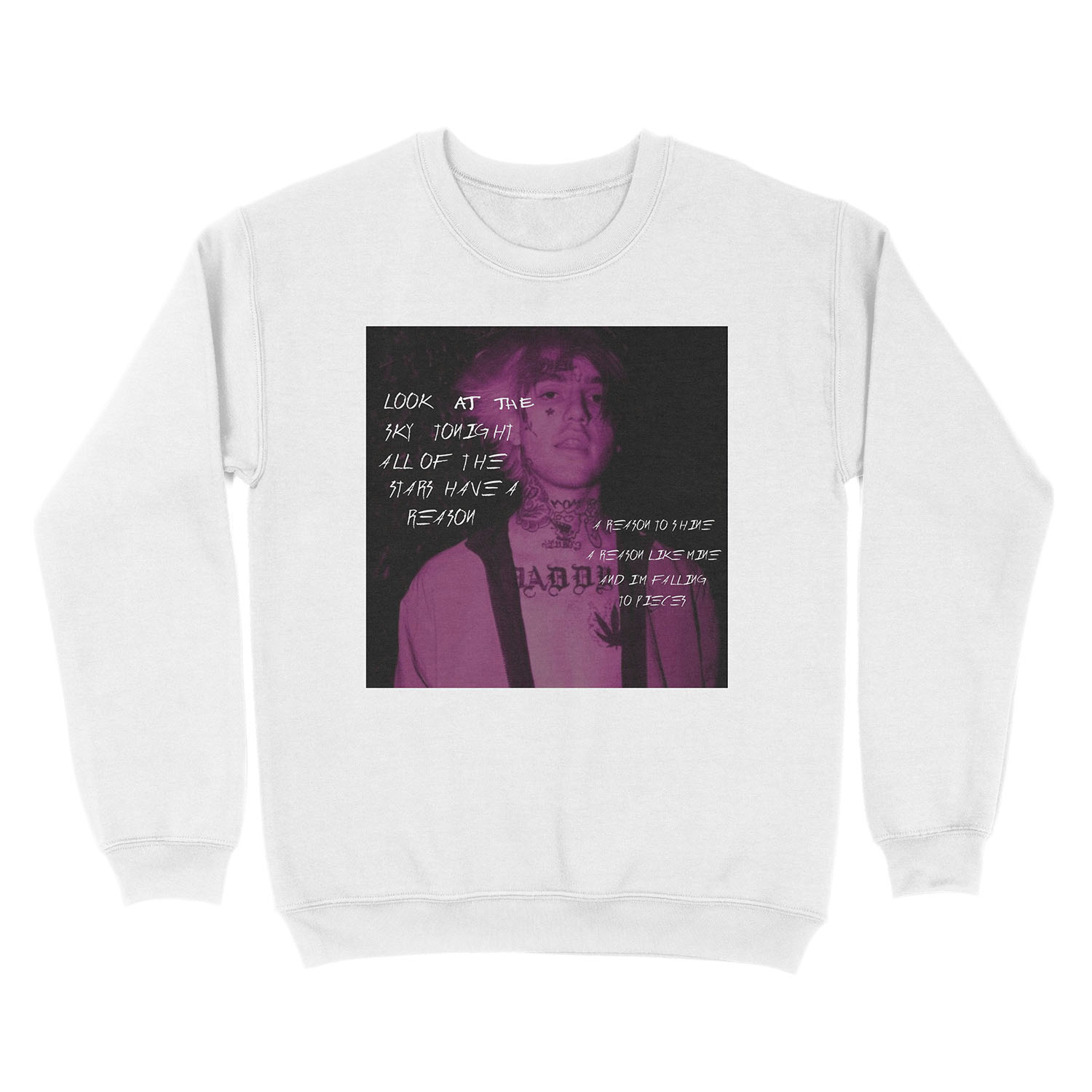 Lil Peep Star Shopping Lyrics Signed Photo Unisex Crewneck Sweatshirt - Image 2
