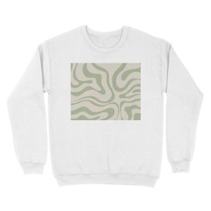 Alternative view of Liquid Swirl Abstract Pattern in Beige and Sage Green Unisex Crewneck Sweatshirt