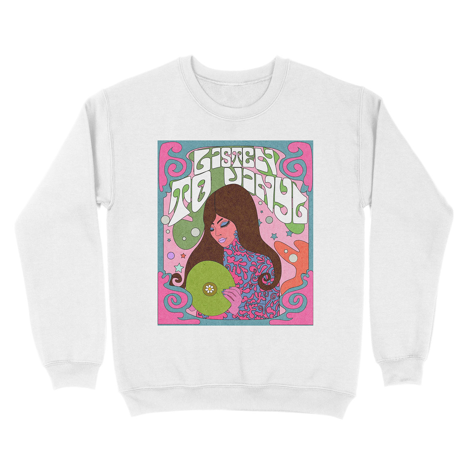 LISTEN TO VINYL Unisex Crewneck Sweatshirt - Image 2