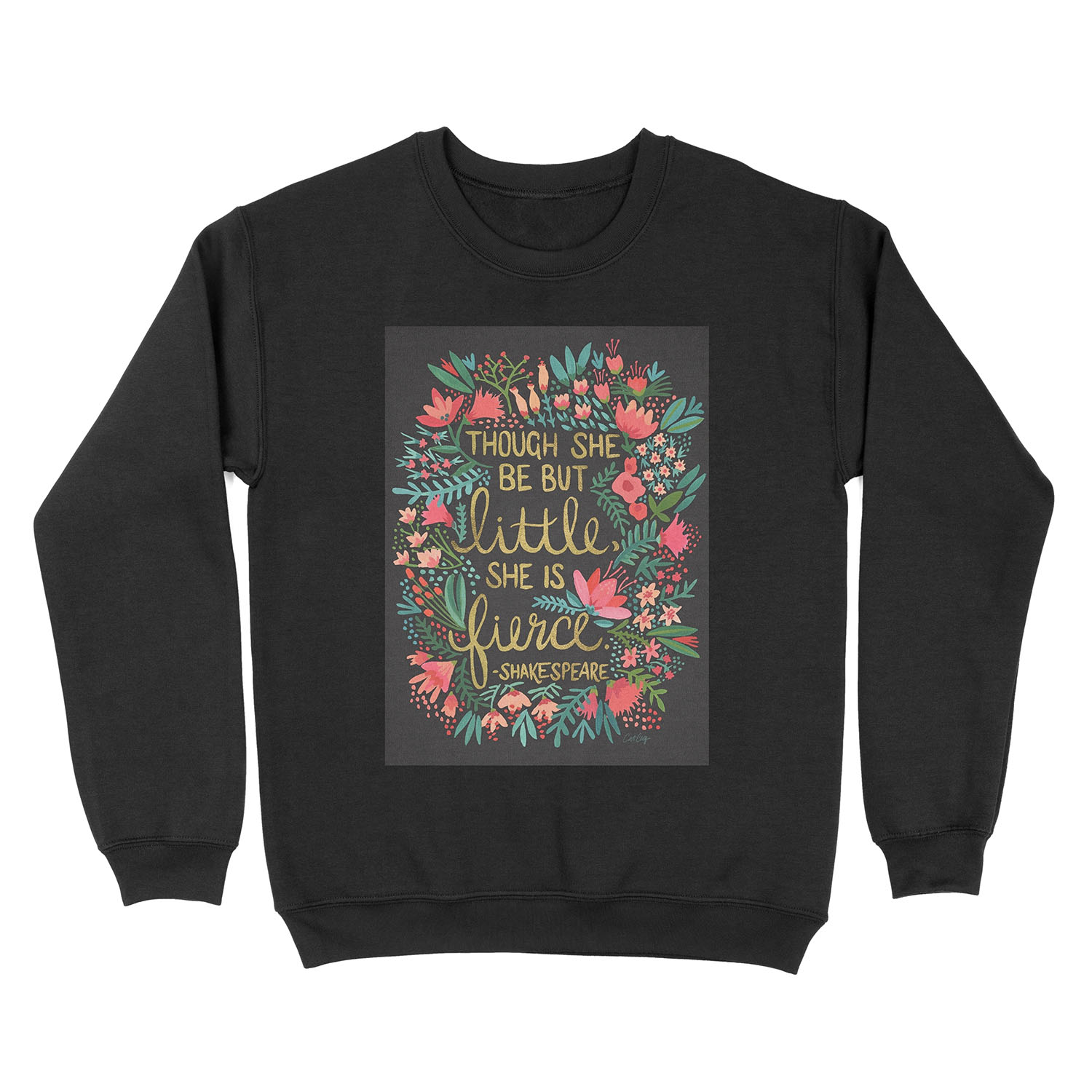 Little & Fierce on Charcoal Unisex Crewneck Sweatshirt