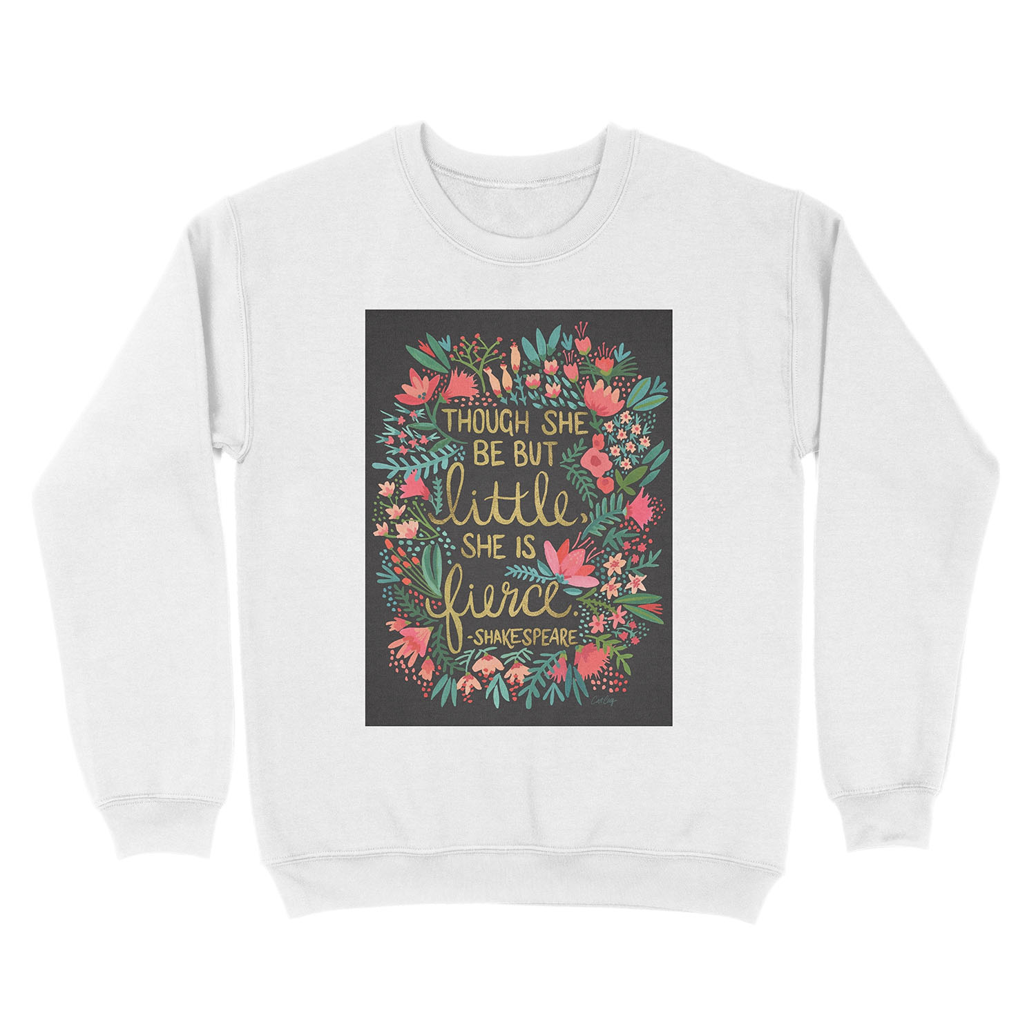 Little & Fierce on Charcoal Unisex Crewneck Sweatshirt - Image 2