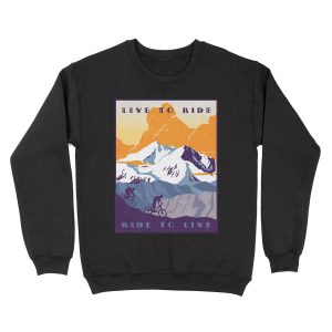Live to Ride, Ride to Live retro cycling poster Unisex Crewneck Sweatshirt