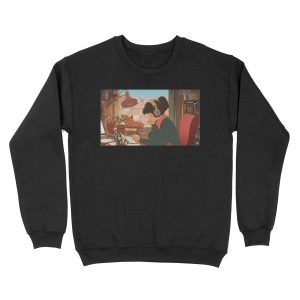 Lo Fi Beats To Study and Relax To Girl , Alternate (Day) Unisex Crewneck Sweatshirt