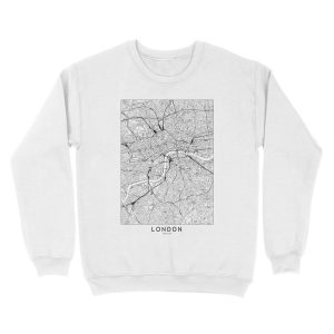 Alternative view of London White Map Unisex Crewneck Sweatshirt