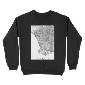 Los Angeles White Map Unisex Crewneck Sweatshirt