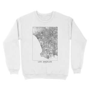 Alternative view of Los Angeles White Map Unisex Crewneck Sweatshirt