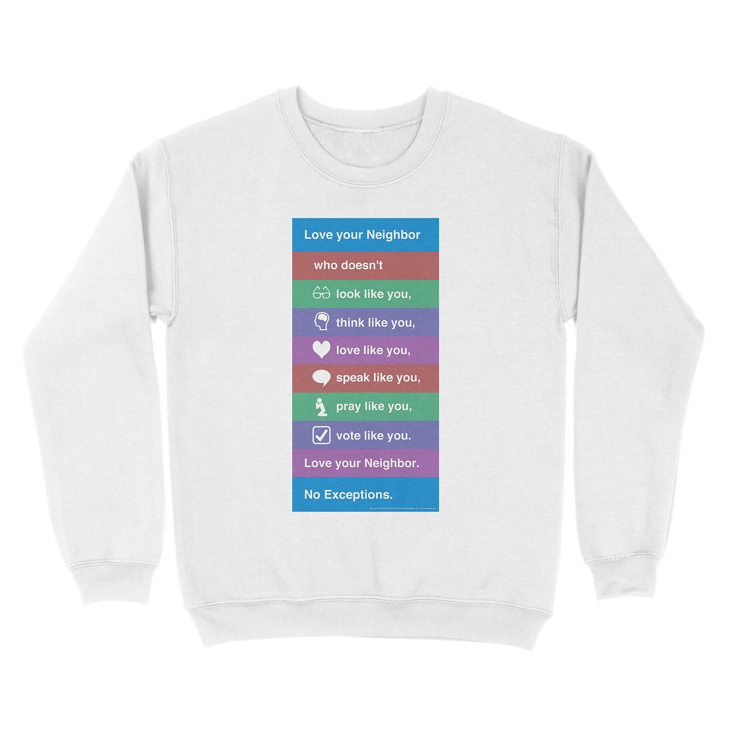 Love Your Neighbor Unisex Crewneck Sweatshirt - Image 2