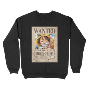 Luffy wanted poster Unisex Crewneck Sweatshirt