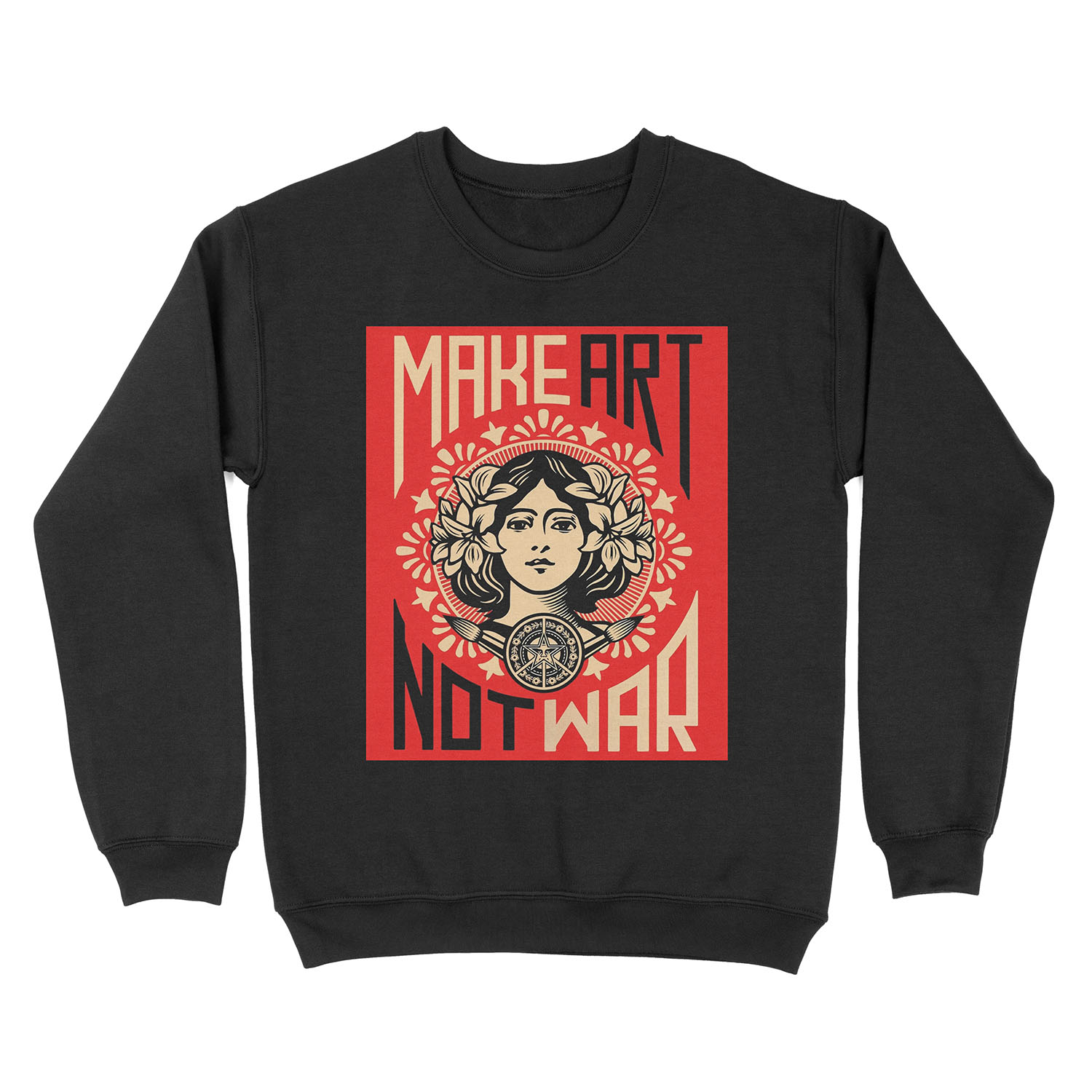 Make Art Not War Symbol Unisex Crewneck Sweatshirt