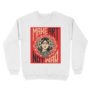 Alternative view of Make Art Not War Symbol Unisex Crewneck Sweatshirt